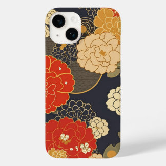 COQUE Case-Mate iPhone 日本の伝統的なヴィンテージデザインを使用したアート作品 花