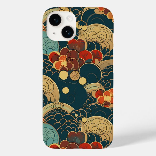 COQUES Case-Mate iPhone 日本の伝統的なヴィンテージデザインを使用したアート作品　花 (Verso)