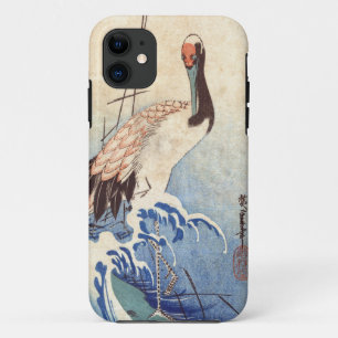 Case-Mate iPhone Case 波と鶴, grue de 広重 et vagues, Hiroshige, Ukiyo-e