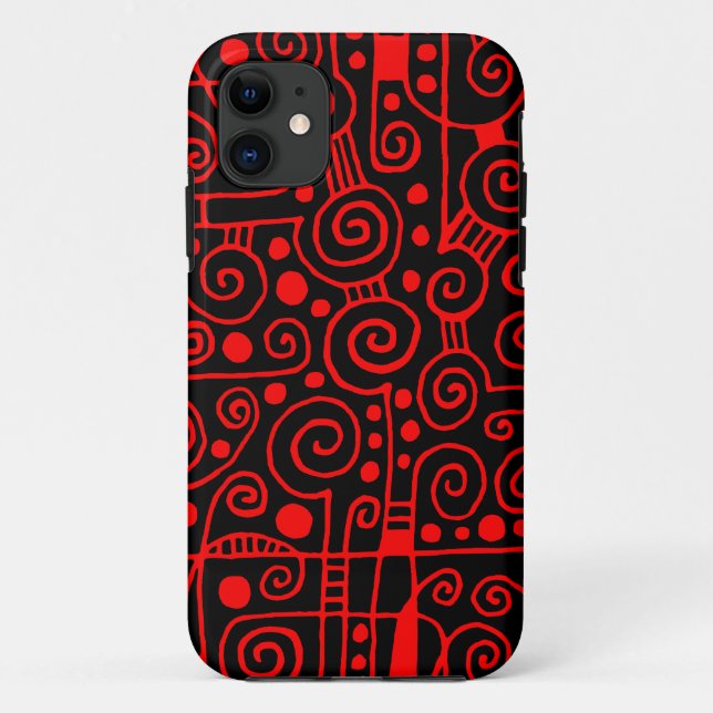 Coques Case-Mate iPhone 040512 - Rouge sur noir (Dos)