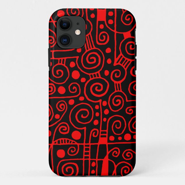 Coques Case-Mate iPhone 040512 - Rouge sur noir (Dos)