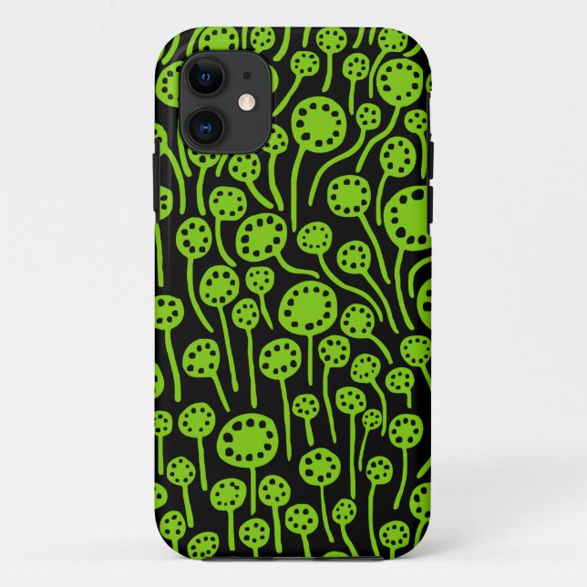 Coques Case-Mate iPhone 090512 Martien vert sur noir (Dos)
