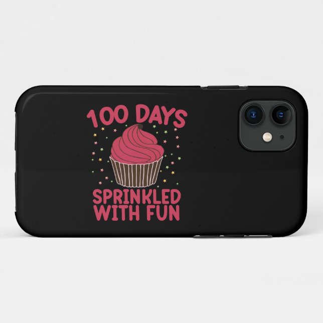 Coques Case-Mate iPhone 100 Jours Parsemés De Fun Cupcake Écolière  (Dos (Horizontal))