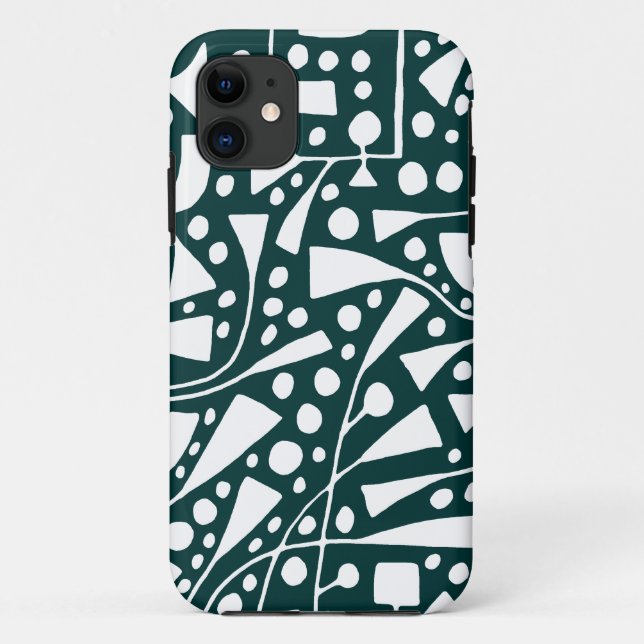 Coques Case-Mate iPhone 120112 Blanc sur Vert foncé (Dos)