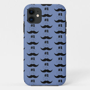 Etui iPhone Case-Mate #1 Papa Mustache bleue et noire - Numéro un