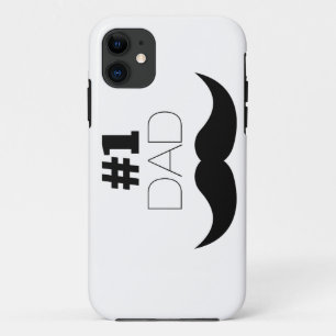 Coque iPhone 11 #1 Papa Mustache noire - Numéro Un