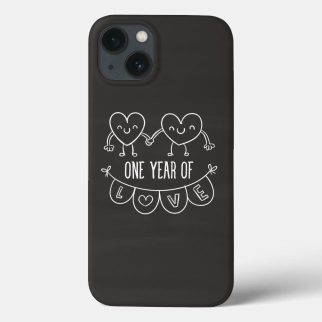 Coques Case-Mate iPhone 1er Anniversaire Cadeau Coeurs Chalk iPhone 6/6 s (Verso)