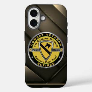 Coque Pour iPhone 16 1re Division de cavalerie des VAC Vétéran retraité