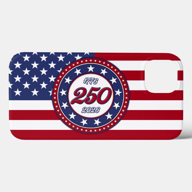 Coques Case-Mate iPhone 250e anniversaire d'Amérique avec le drapeau améri (Verso (horizontal))