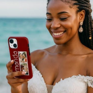 Coque Pour iPhone 16 2 photos et nom tendance peuvent changer Black iPh