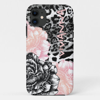 Coques Pour iPhone 311 rose génial de léopard de Le Plush Fleur de