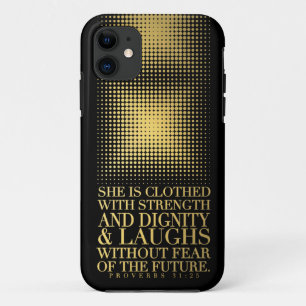 Coque iPhone 11 31:25 noir de proverbes d'or