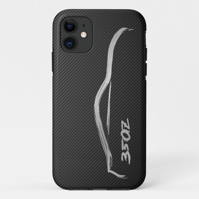 Coques Case-Mate iPhone 350Z BruishstrokeLogo argenté avec le carbone de (Dos)