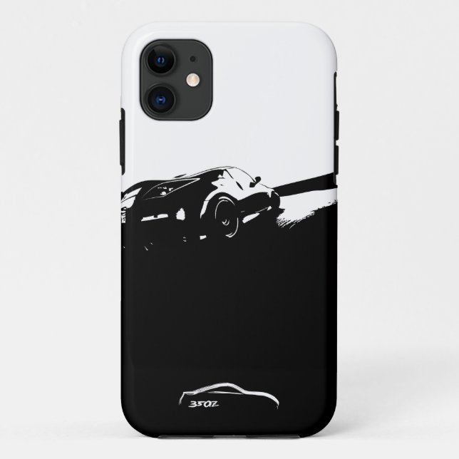Coques Case-Mate iPhone 350Z Rolling Shot avec le logo de la brosse blanch (Dos)