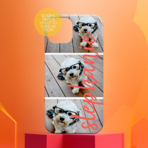 Coque Pour iPhone 16 3 Collage photo - Photos horizontales Nom du scrip