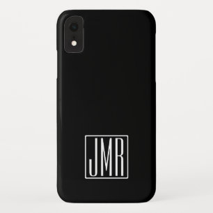Case-Mate iPhone Case 3 Initiales Monogramme   Noir et blanc (ou couleur