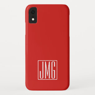 Case-Mate iPhone Case 3 Initiales Monogramme   Rouge & Blanc (ou couleur