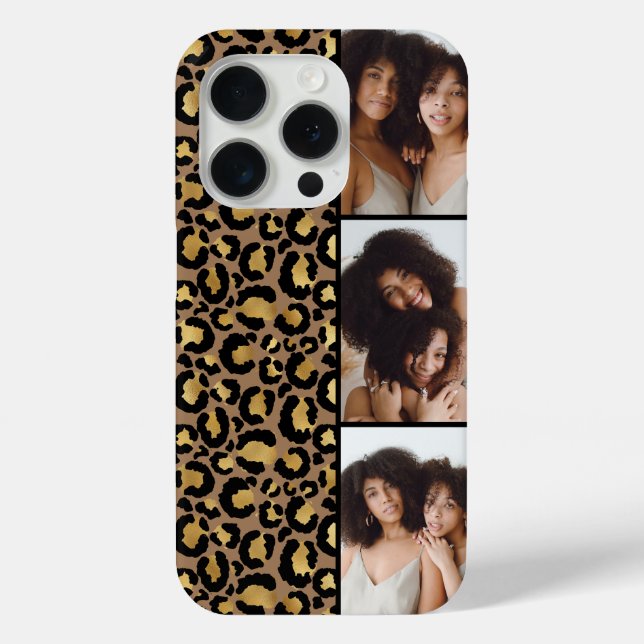 Coques Case-Mate iPhone 3 Photo Brun Et Or Imprimé Léopard (Verso)