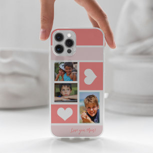Coque Pour iPhone 16 3 photo collage amour maman coeur moderne mignonne