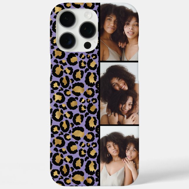 Coques Case-Mate iPhone 3 Photo Imprimé Léopard Violet Et Or (Verso)