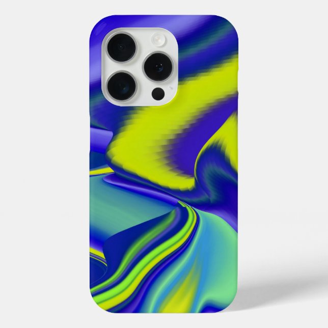 Coques Case-Mate iPhone 3D Abstrait en bleu vert violet (Verso)