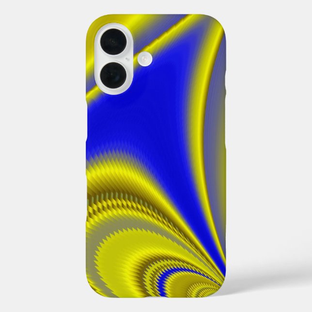 Coques Case-Mate iPhone 3D Abstrait en or jaune bleu vert (Verso)