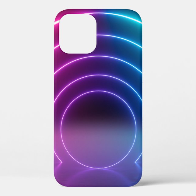 Coques Case-Mate iPhone 3d, lignes lumineuses, tunnel, néon lumières, virt (Verso)