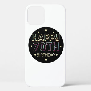 Case-Mate iPhone Case 3d noir coloré rond heureux 70e anniversaire