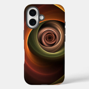Coque Pour iPhone 16 3D Spirale Abstraite couleurs chaudes Art fractal 