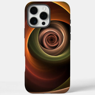 Coque iPhone 16 Pro Max 3D Spirale Abstraite couleurs chaudes Art fractal