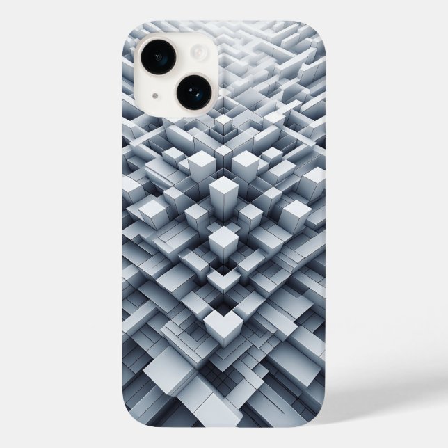 Coques Case-Mate iPhone 3D White Geometric Block Phone Case Abstract Cube (Verso)