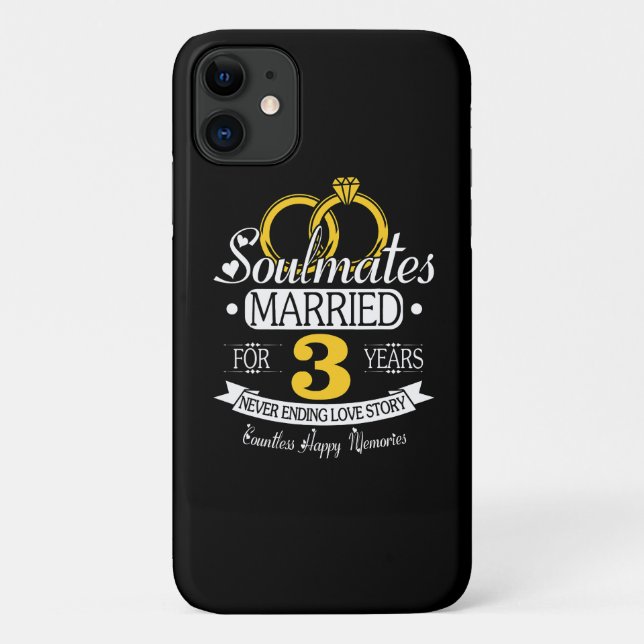 Coques Case-Mate iPhone 3e anniversaire du Mariage 3 ans de mariage (Dos)