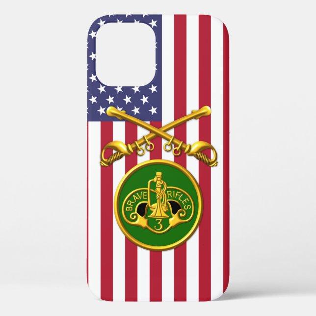 Coques Case-Mate iPhone 3e Cavalerie Blindée Sabres croisés Drapeau USA (Verso)