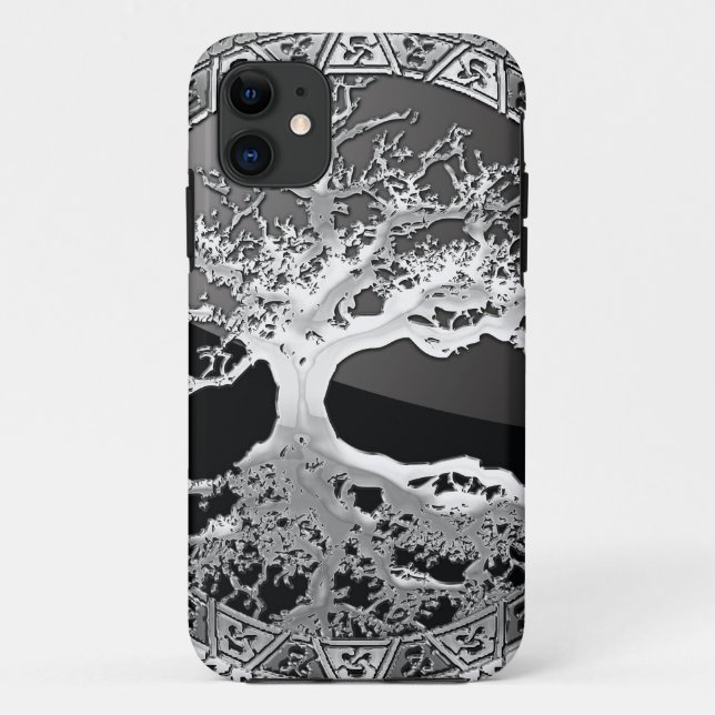 Coques Case-Mate iPhone [400] Arbre Celtique de Vie [Argent] (Dos)
