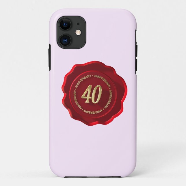 Coques Case-Mate iPhone 40e anniversaire sceau de cire rouge (Dos)