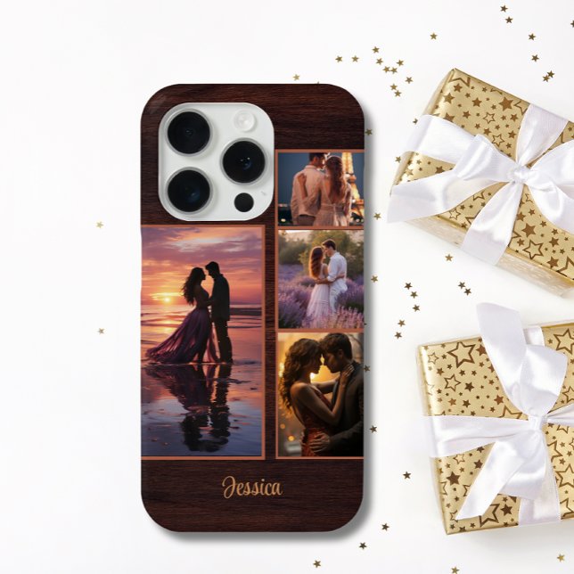 Coques Case-Mate iPhone 4 Photo Bois Bois Bois Bois Timbre Nom personnalis (Créateur téléchargé)