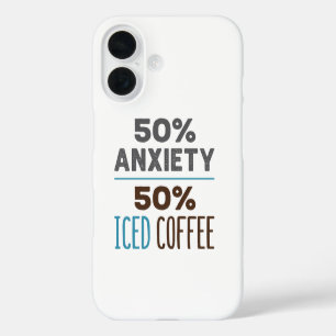 Coque Pour iPhone 16 50% anxiété 50% café glacé