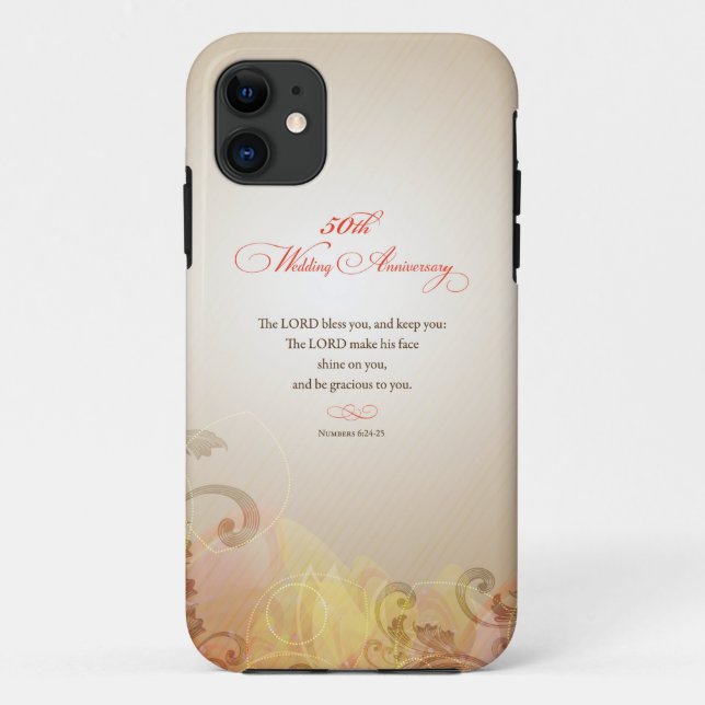 Coques Case-Mate iPhone 50e anniversaire de mariage, que le Seigneur bénis (Dos)