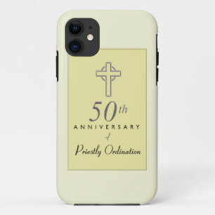 Coque Case-Mate iPhone 50e anniversaire du prêtre avec croix bossée