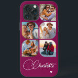 Case-Mate iPhone Case 5 Photo Moderne tendance Simple Nom personnalisé s<br><div class="desc">5 Photo Moderne tendance Simple Coeur Personnalisé Nom iPhone Dossier téléphone comprend cinq de vos photos préférées avec votre nom personnalisé dans élégant script de calligraphie blanche accentué d'un coeur d'amour. Personnalisez en modifiant le texte dans la zone de texte fournie. Parfait pour l'anniversaire, Noël, Fête des Mères, baby showers,...</div>