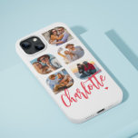 Case-Mate iPhone Case 5 Photo Moderne tendance Simple Nom personnalisé s<br><div class="desc">5 Photo Moderne tendance Simple Coeur Personnalisé Nom iPhone Dossier téléphone comprend cinq de vos photos préférées avec votre nom personnalisé dans élégant script de calligraphie rose accentué d'un coeur d'amour. Personnalisez en modifiant le texte dans la zone de texte fournie. Parfait pour l'anniversaire, Noël, Fête des Mères, baby showers,...</div>