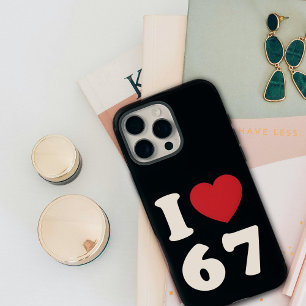 Coque iPhone 16 Pro Max 67 Mème drôle J'aime six sept 67ème anniversaire