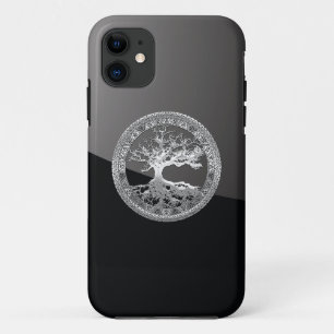 Coque iPhone 11 [68] Arbre celtique d'argent