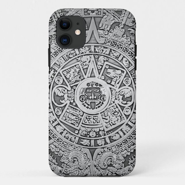 Coques Case-Mate iPhone [68] Calendrier Mayan [Aztec] [Argent] (Dos)