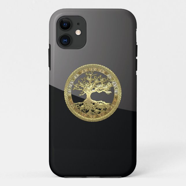 Coques Case-Mate iPhone [68] Golden Celtic Tree of Life (Dos)