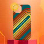 Coque Case-Mate iPhone 70 Ligne Inspiré Art Sunset Arc rouge orange jaune<br><div class="desc">Un design bohème courbé avec un motif rayé et des formes circulaires aux couleurs de coucher de soleil jaune,  orange et rouge brique. Un design audacieux mais minimal avec une zone facultative pour ajouter du texte.</div>