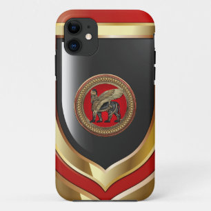 Case-Mate iPhone Case [800] Lion ailé assyrien : Or et Lamassu noir