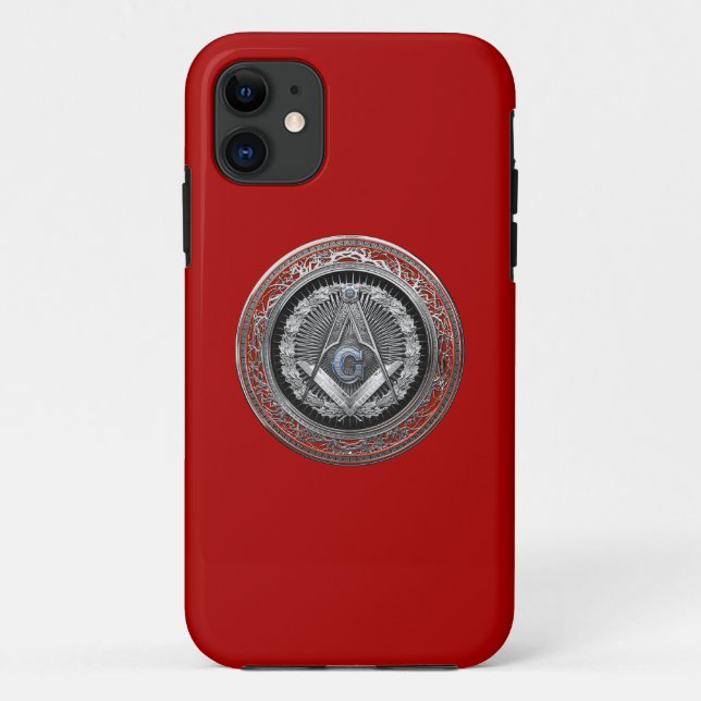 Coques Case-Mate iPhone [800] Master Mason - Carré et Compas Argent (Dos)