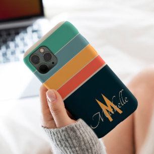 Case-Mate iPhone Case 80s vintage COlorful Stripe simple monogrammed