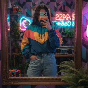 Coque iPhone 16 Pro Max 80s vintage Stripe simple monogramme original pers